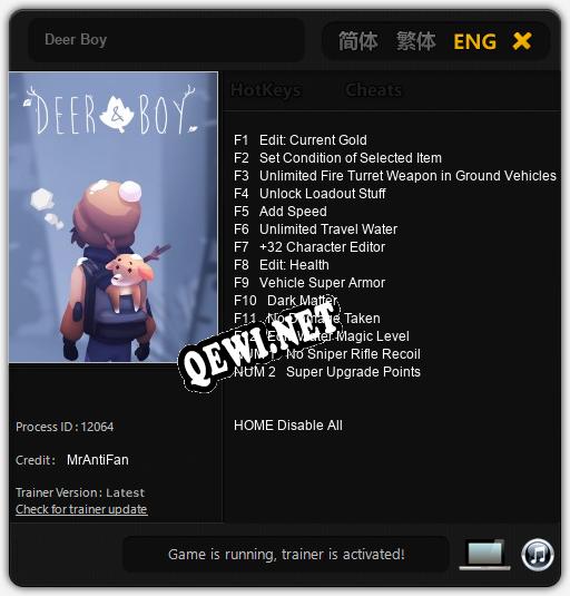 Deer Boy: ТРЕЙНЕР И ЧИТЫ (V1.0.69)