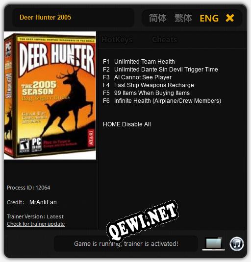 Deer Hunter 2005: Читы, Трейнер +6 [MrAntiFan]