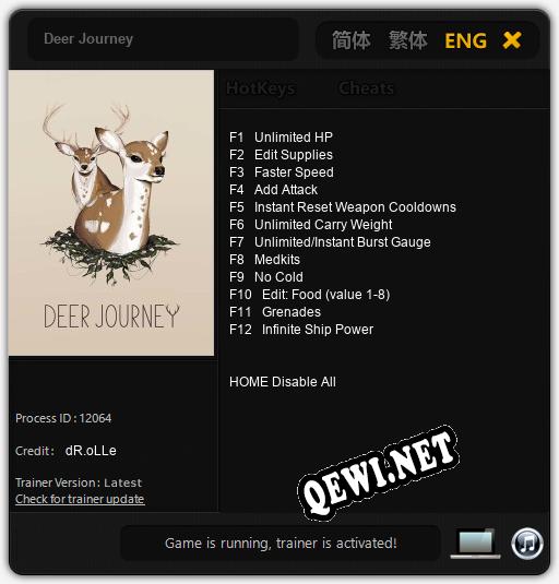 Deer Journey: ТРЕЙНЕР И ЧИТЫ (V1.0.58)