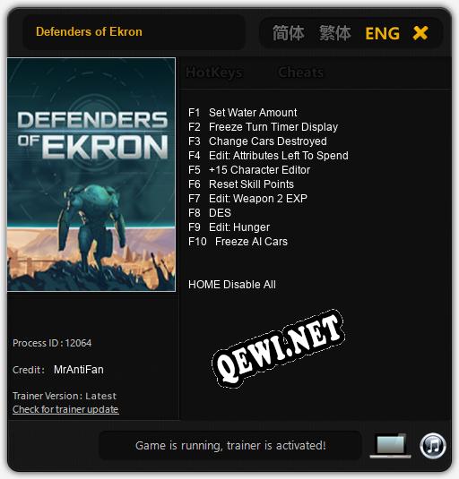 Defenders of Ekron: ТРЕЙНЕР И ЧИТЫ (V1.0.72)