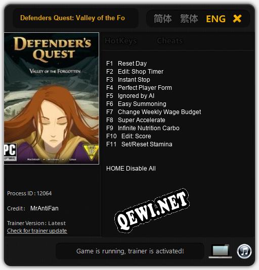 Defenders Quest: Valley of the Forgotten: Трейнер +11 [v1.3]