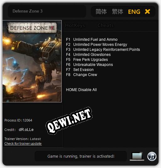 Трейнер для Defense Zone 3 [v1.0.5]