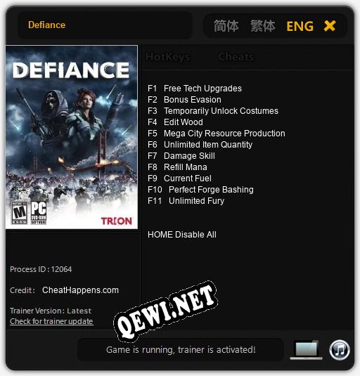 Defiance: Читы, Трейнер +6 [CheatHappens.com]