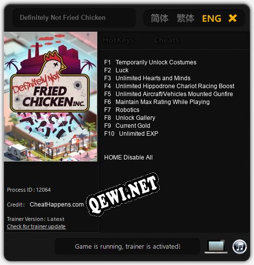 Definitely Not Fried Chicken: Читы, Трейнер +10 [CheatHappens.com]