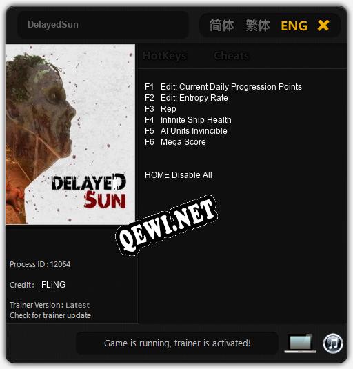 Трейнер для DelayedSun [v1.0.3]