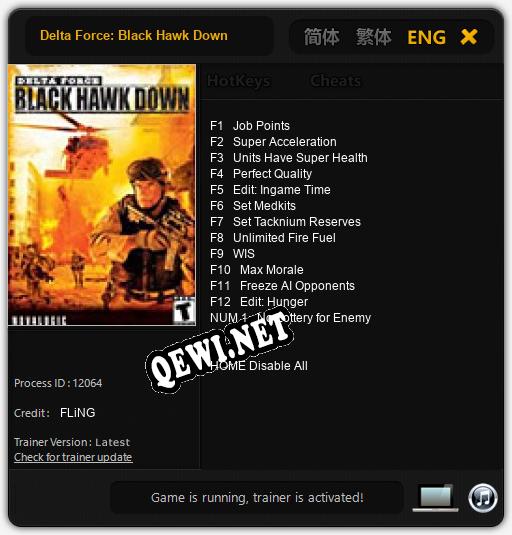 Delta Force: Black Hawk Down: ТРЕЙНЕР И ЧИТЫ (V1.0.16)