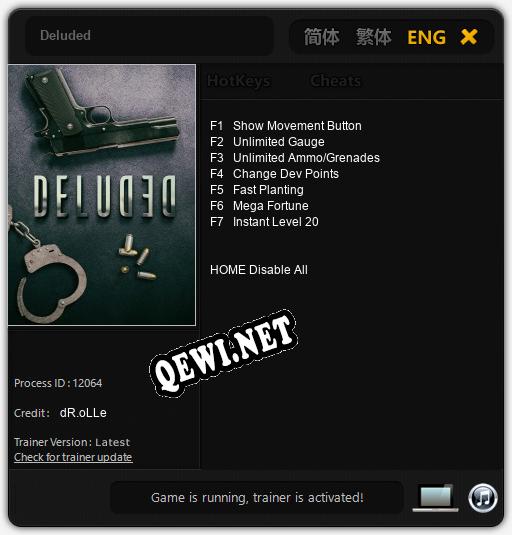 Deluded: ТРЕЙНЕР И ЧИТЫ (V1.0.54)