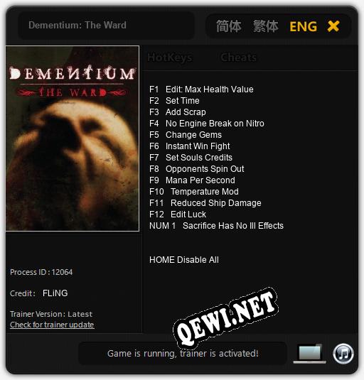 Dementium: The Ward: Трейнер +13 [v1.3]