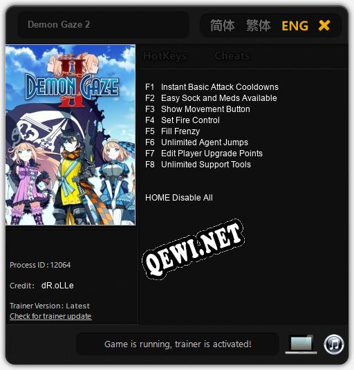 Трейнер для Demon Gaze 2 [v1.0.8]