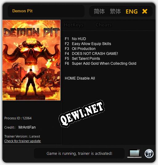 Demon Pit: Трейнер +6 [v1.1]