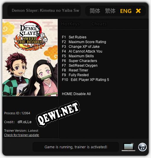 Demon Slayer: Kimetsu no Yaiba Sweep the Board!: ТРЕЙНЕР И ЧИТЫ (V1.0.90)