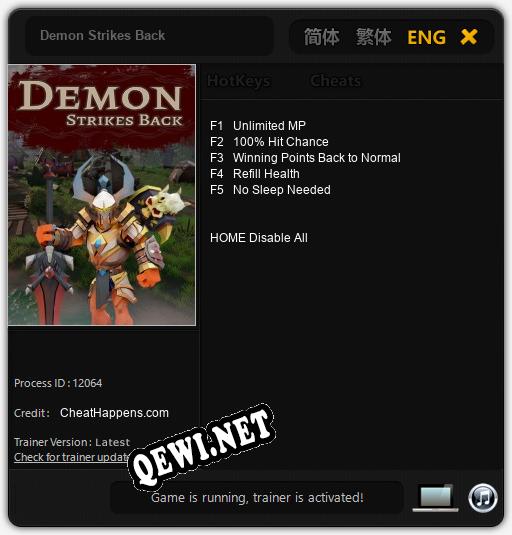 Demon Strikes Back: Читы, Трейнер +5 [CheatHappens.com]