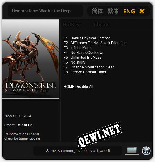 Demons Rise: War for the Deep: Читы, Трейнер +8 [dR.oLLe]