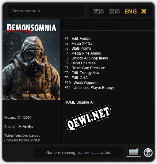Demonsomnia: Трейнер +11 [v1.8]