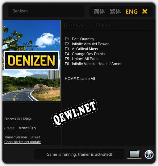 Denizen: Трейнер +6 [v1.5]