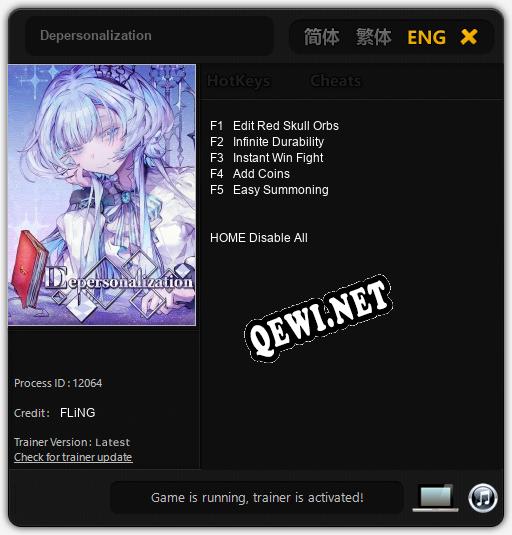 Трейнер для Depersonalization [v1.0.6]