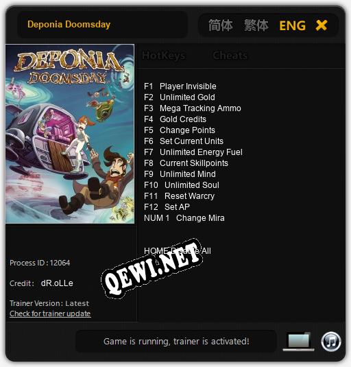 Трейнер для Deponia Doomsday [v1.0.3]