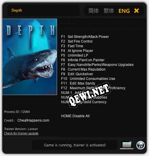 Трейнер для Depth [v1.0.7]