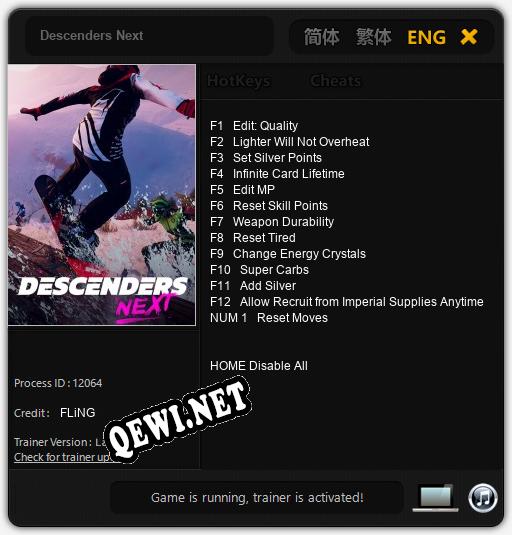 Трейнер для Descenders Next [v1.0.4]