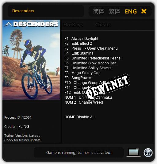 Descenders: Трейнер +14 [v1.4]