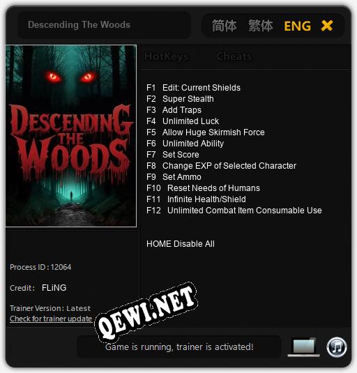 Трейнер для Descending The Woods [v1.0.3]