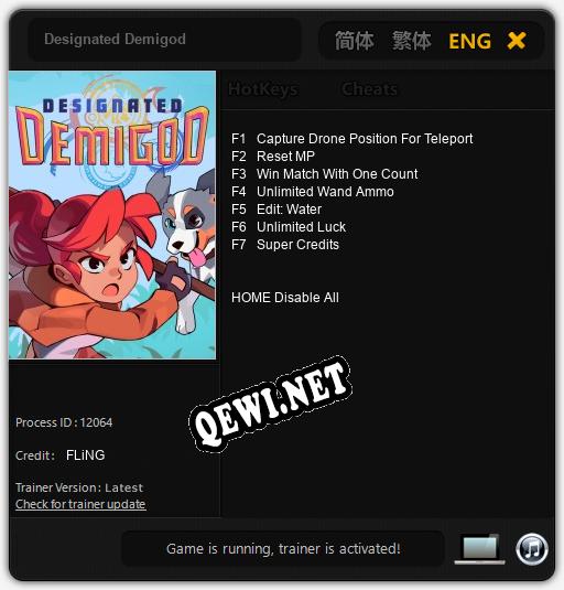 Designated Demigod: ТРЕЙНЕР И ЧИТЫ (V1.0.17)