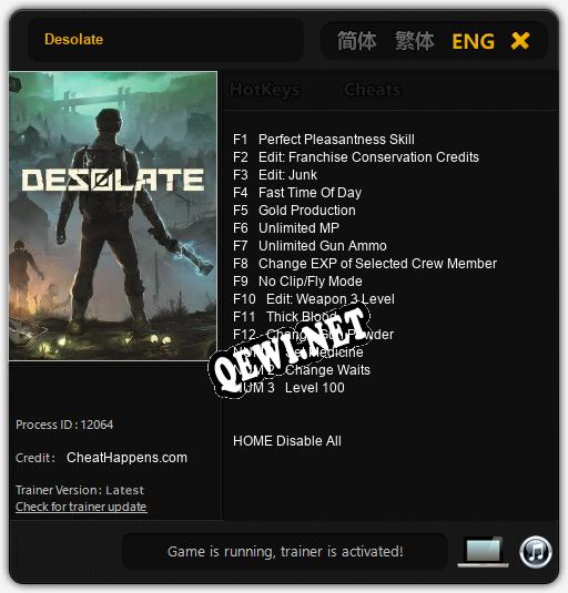 Desolate: Трейнер +15 [v1.1]