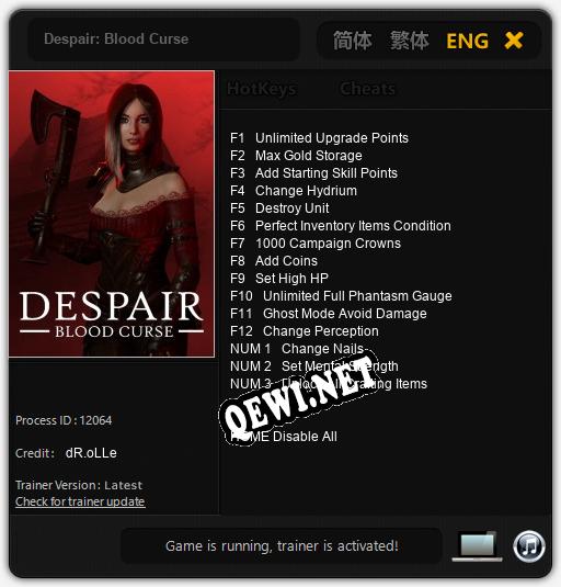 Despair: Blood Curse: Читы, Трейнер +15 [dR.oLLe]