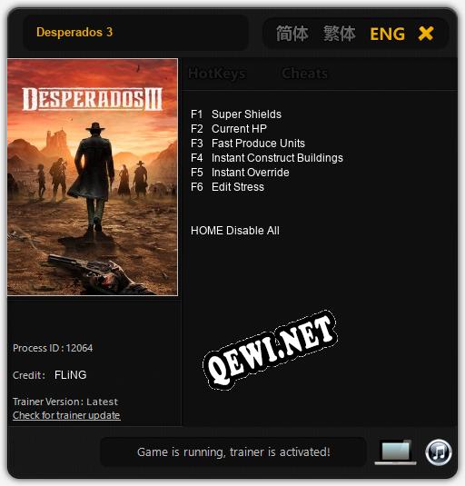 Desperados 3: Трейнер +6 [v1.1]