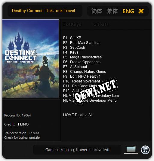 Destiny Connect: Tick-Tock Travelers: Читы, Трейнер +14 [FLiNG]