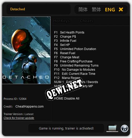 Detached: Трейнер +14 [v1.1]