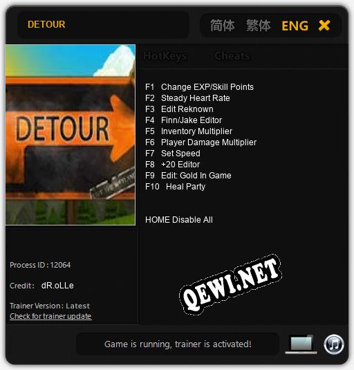 DETOUR: Читы, Трейнер +10 [dR.oLLe]