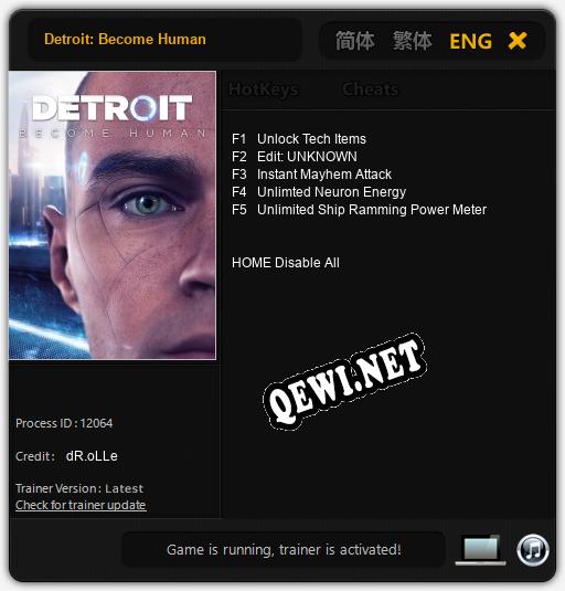 Detroit: Become Human: Трейнер +5 [v1.1]