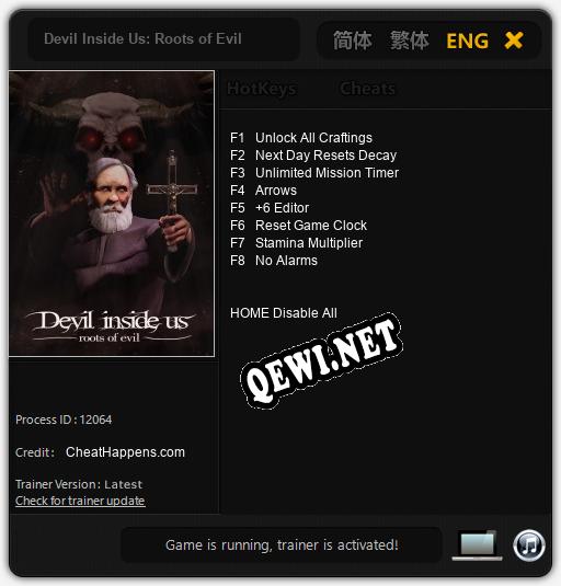 Devil Inside Us: Roots of Evil: Трейнер +8 [v1.6]