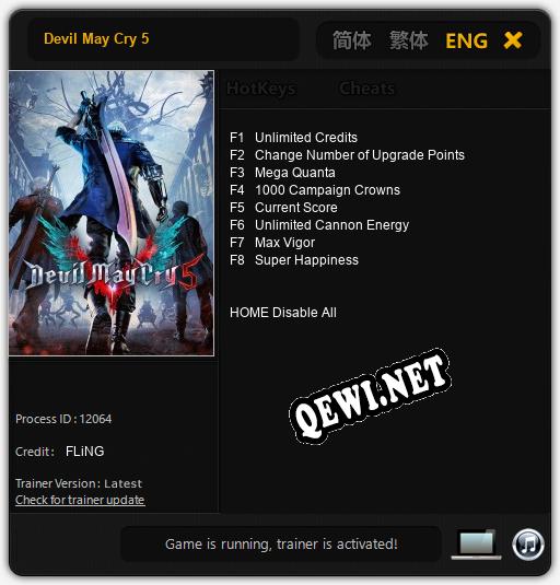 Devil May Cry 5: Трейнер +8 [v1.8]