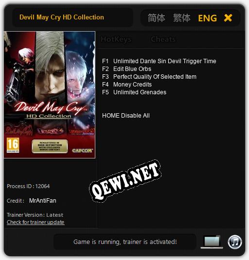 Devil May Cry HD Collection: ТРЕЙНЕР И ЧИТЫ (V1.0.87)