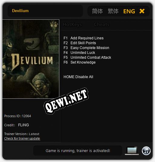 Трейнер для Devilium [v1.0.6]