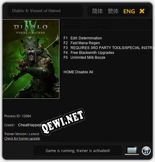 Diablo 4: Vessel of Hatred: Читы, Трейнер +5 [CheatHappens.com]