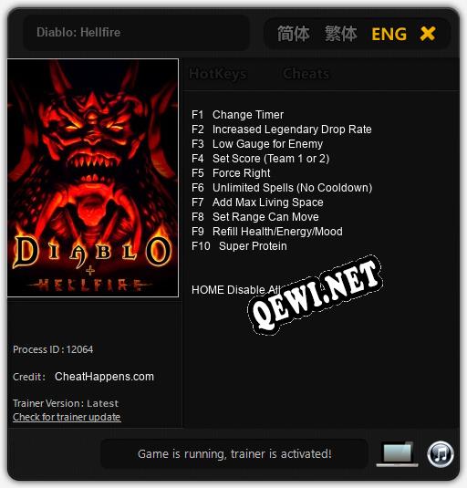 Diablo: Hellfire: Читы, Трейнер +10 [CheatHappens.com]