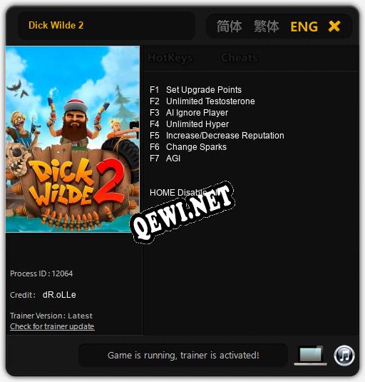 Трейнер для Dick Wilde 2 [v1.0.9]