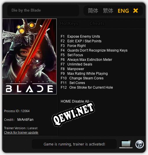 Трейнер для Die by the Blade [v1.0.3]
