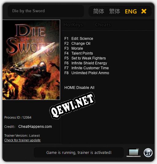 Die by the Sword: Трейнер +8 [v1.5]