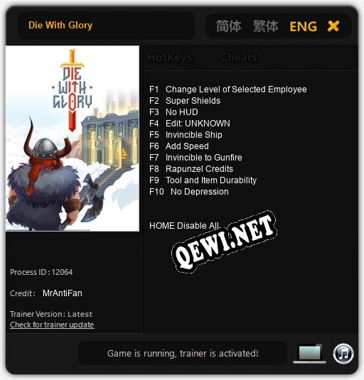 Die With Glory: Читы, Трейнер +10 [MrAntiFan]