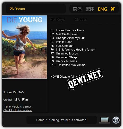 Die Young: Трейнер +10 [v1.8]
