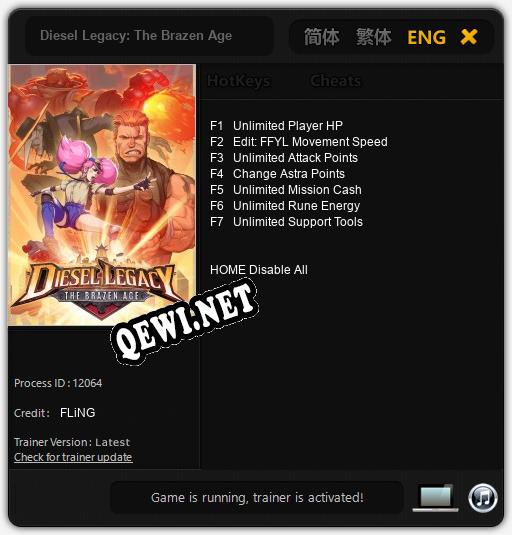 Diesel Legacy: The Brazen Age: Читы, Трейнер +7 [FLiNG]