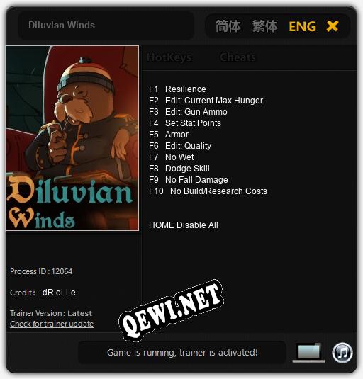 Трейнер для Diluvian Winds [v1.0.9]