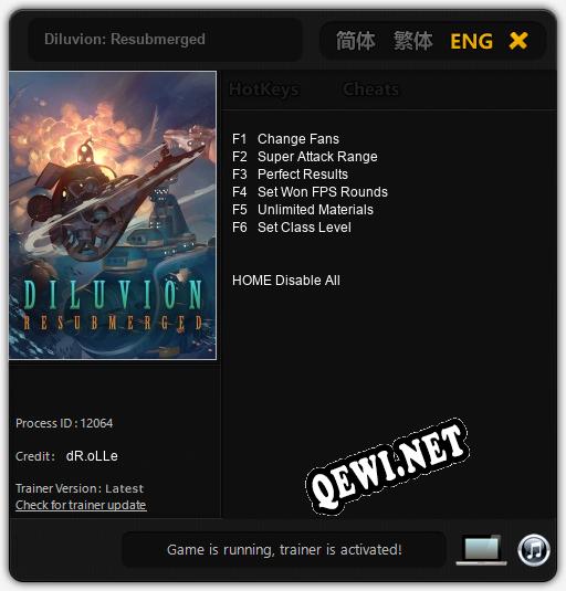 Diluvion: Resubmerged: ТРЕЙНЕР И ЧИТЫ (V1.0.1)