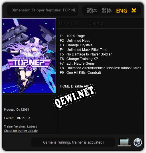 Dimension Tripper Neptune: TOP NEP: Трейнер +9 [v1.6]