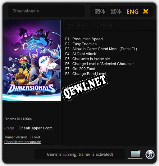 Dimensionals: Трейнер +8 [v1.9]