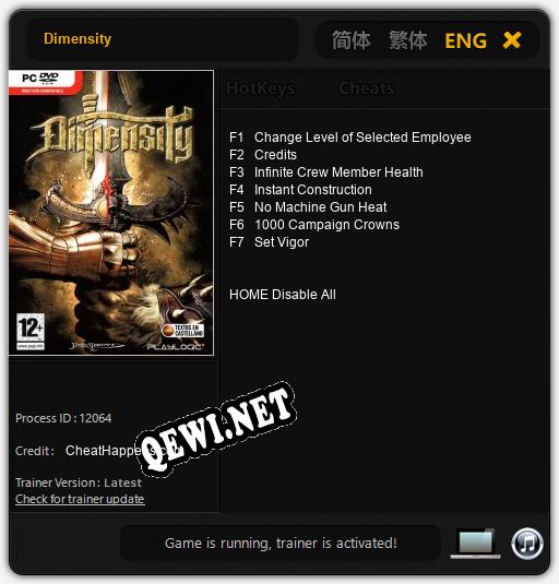 Dimensity: Трейнер +7 [v1.3]